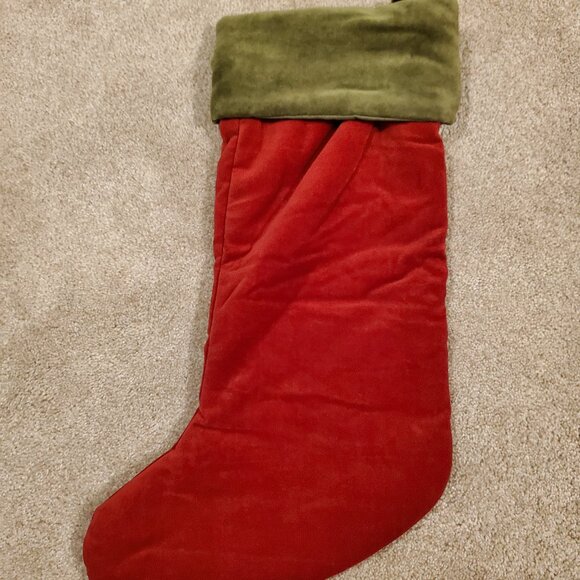 Pottery barn Classic Velvet Stocking with Emma Name on it - Picture 2 of 3